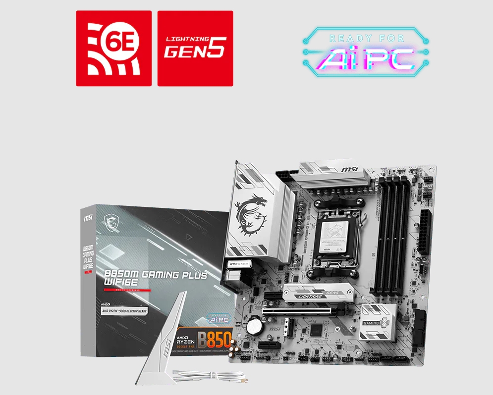 微星 B850M GAMING PLUS WIFI6E(M-ATX/3+2年保) 圖片 1