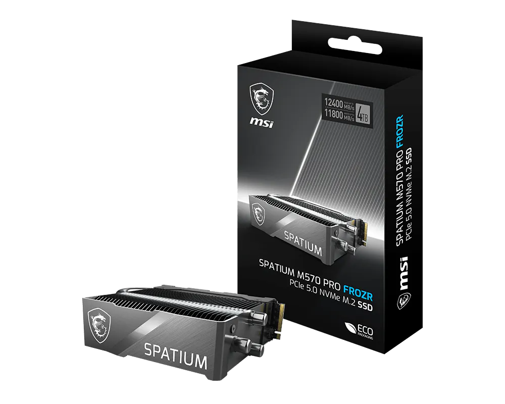 MSI 微星 SPATIUM M570 PRO PCIe 5.0 NVMe M.2 FROZR 1TB 固態硬碟