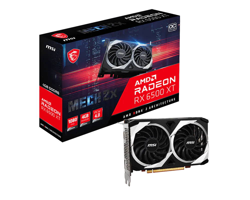 MSI 微星 Radeon™ RX 6500 XT MECH 2X 4G OC 顯示卡 圖片 1