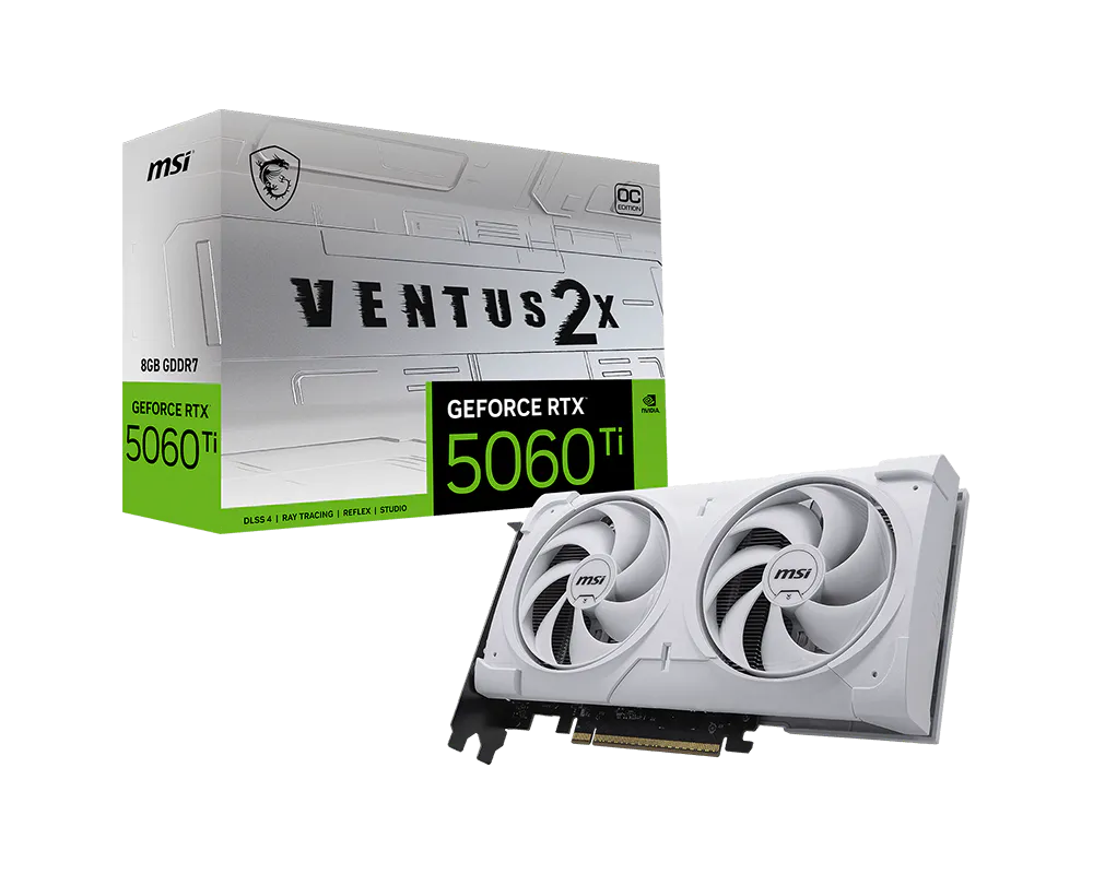MSI 微星 GeForce RTX™ 5060 Ti 8G VENTUS 2X OC WHITE PLUS 顯示卡 圖片 1
