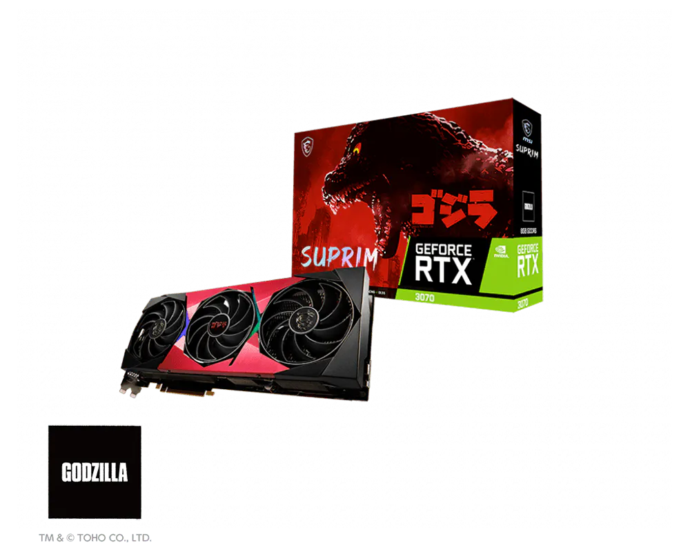 MSI 微星 GeForce RTX™ 3070 SUPRIM X 8G LHR x GODZILLA 顯示卡 圖片 1