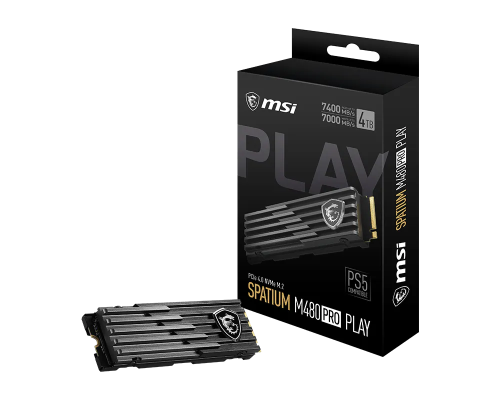MSI 微星 SPATIUM M480 PRO PCIe 4.0 NVMe M.2 1TB PLAY 固態硬碟