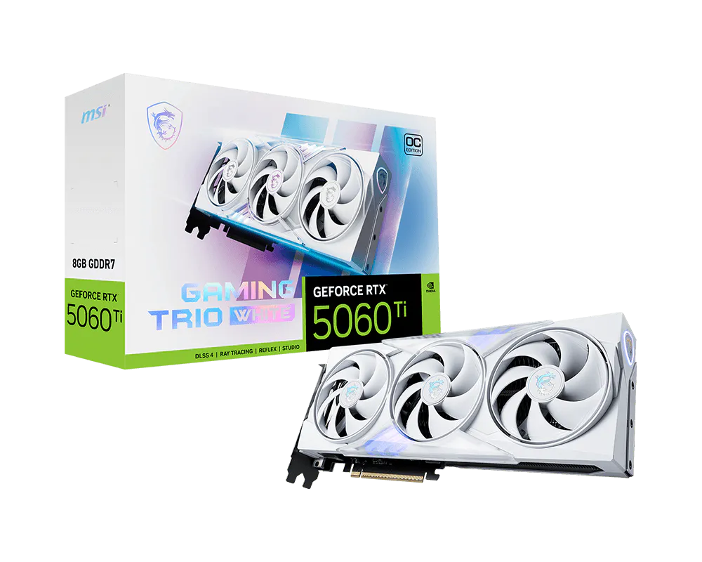 MSI 微星 GeForce RTX™ 5060 Ti 8G GAMING TRIO OC WHITE 顯示卡 圖片 1