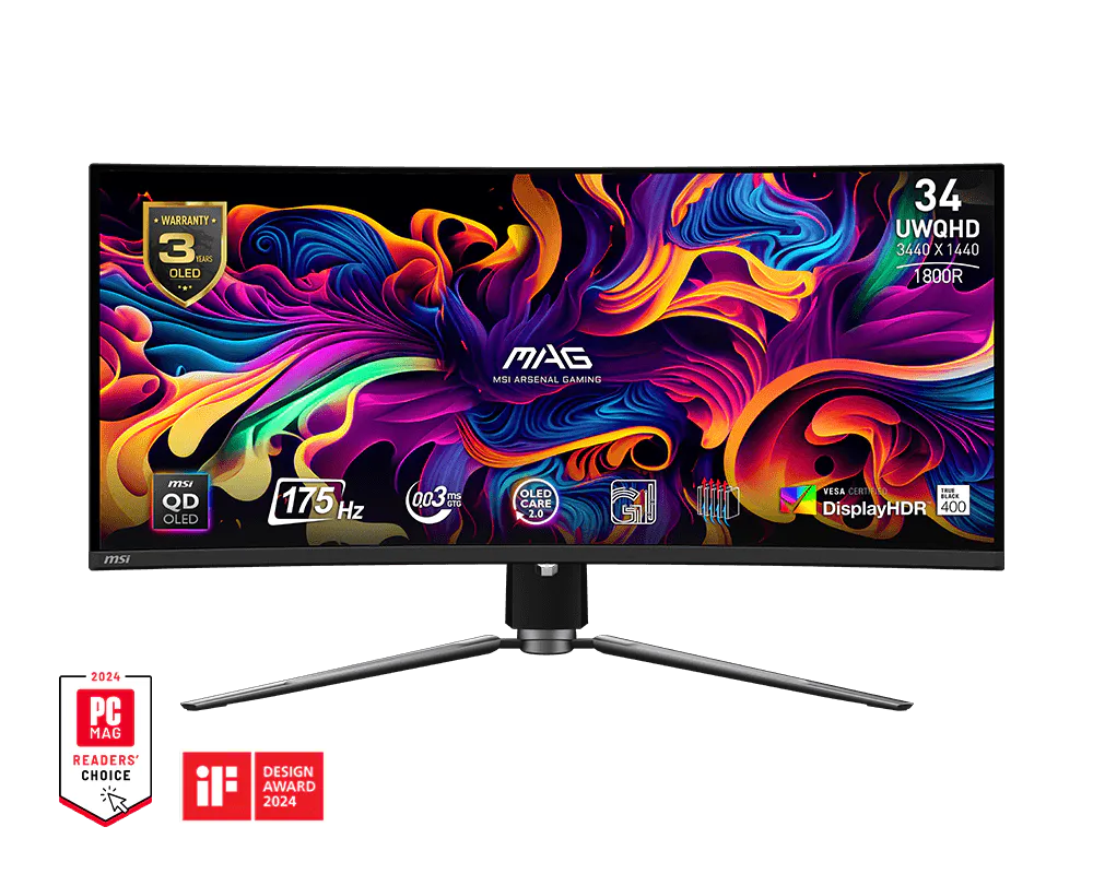 MSI 微星 MAG 341CQP QD-OLED 螢幕 圖片 1