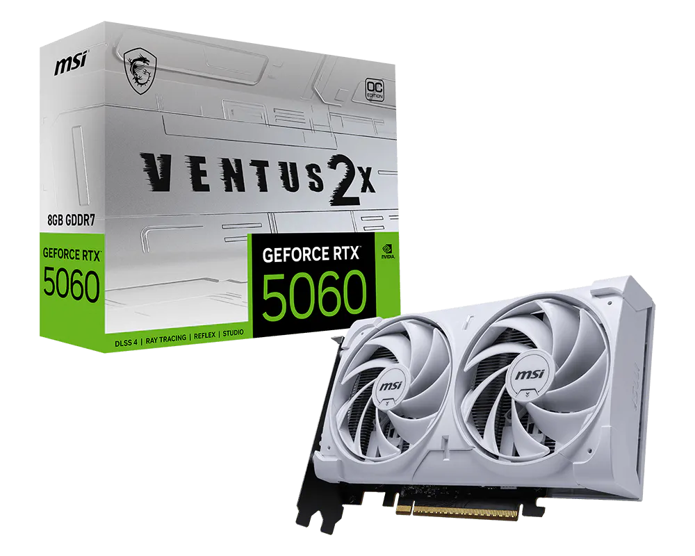 MSI 微星 GeForce RTX™ 5060 8G VENTUS 2X OC WHITE 顯示卡 圖片 1