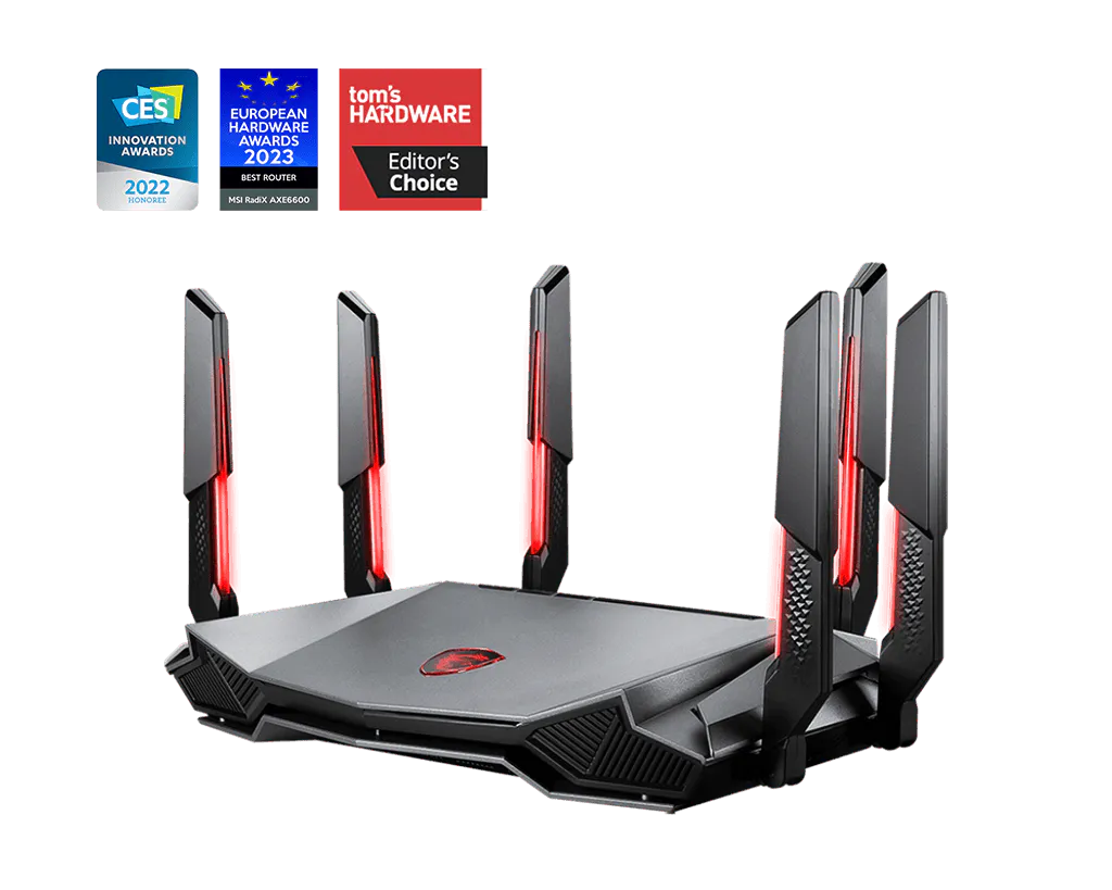 MSI 微星 RadiX AXE6600 WiFi 6E Tri-Band Gaming Router 無線路由器 圖片 1