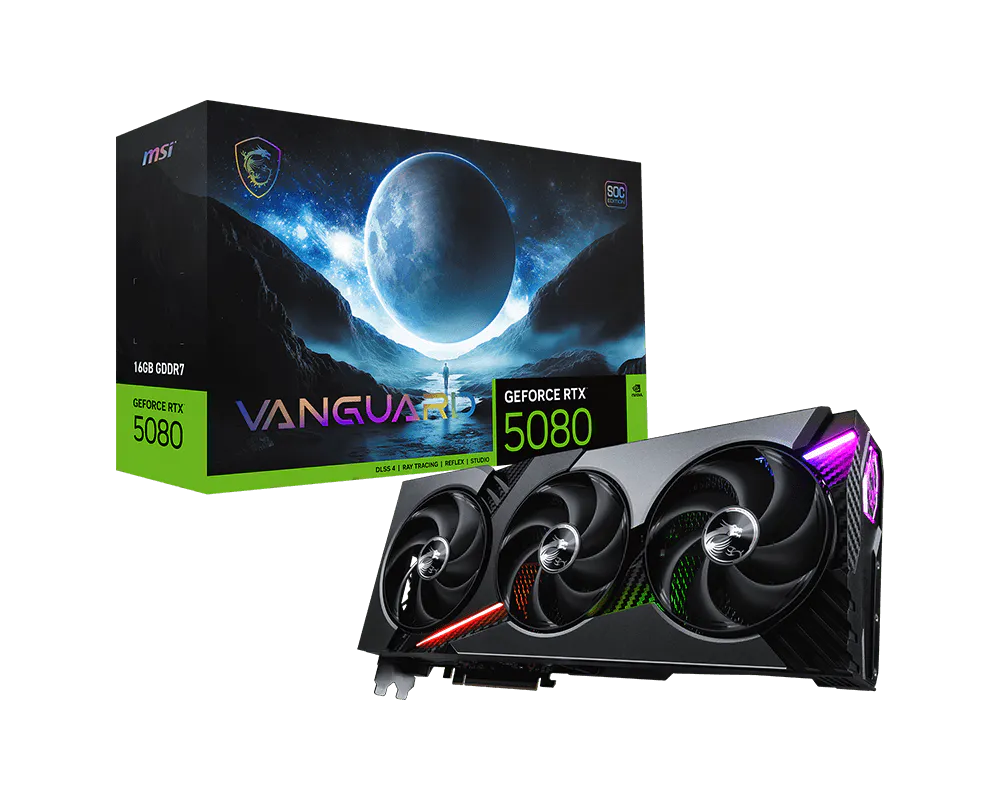 MSI 微星 GeForce RTX™ 5080 16G VANGUARD SOC 顯示卡 圖片 1