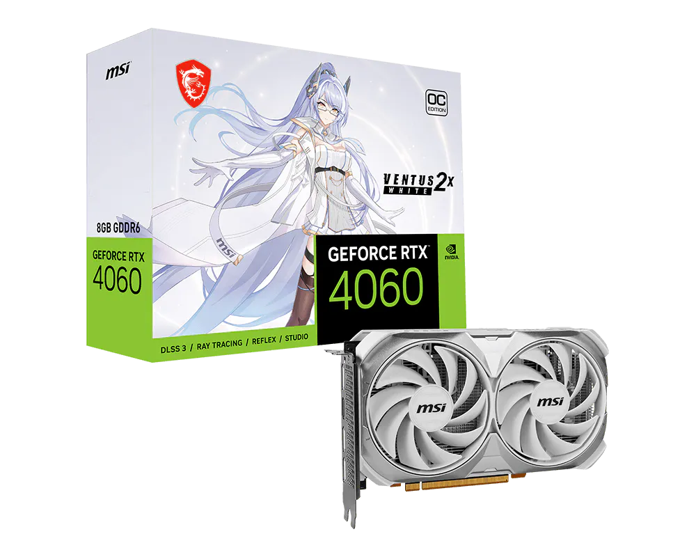 MSI 微星 GeForce RTX™ 4060 VENTUS 2X WHITE 8G OC VTS 顯示卡 圖片 1
