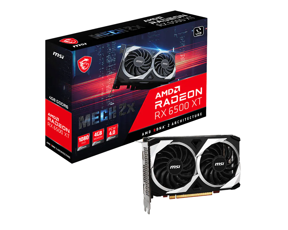 MSI 微星 Radeon™ RX 6500 XT MECH 2X 4G 顯示卡 圖片 1