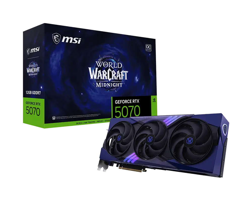 MSI 微星 GeForce RTX™ 5070 12G World of Warcraft® MIDNIGHT VOID EDITION OC 顯示卡 圖片 1