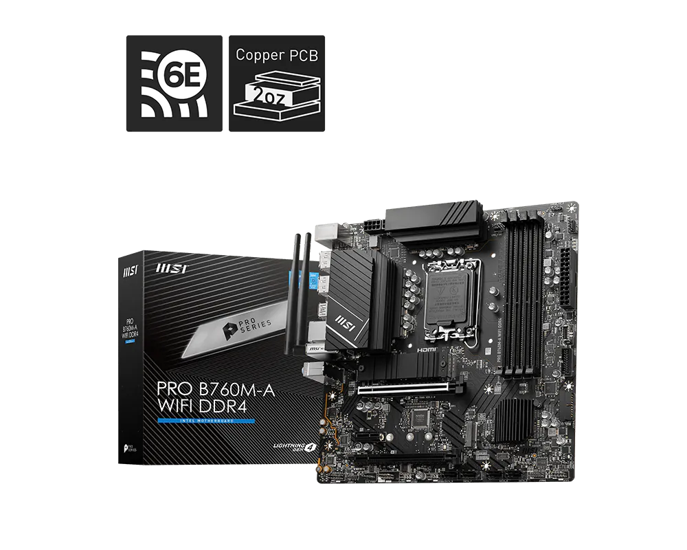 MSI 微星 PRO B760M-A WIFI DDR4 主機板 圖片 1