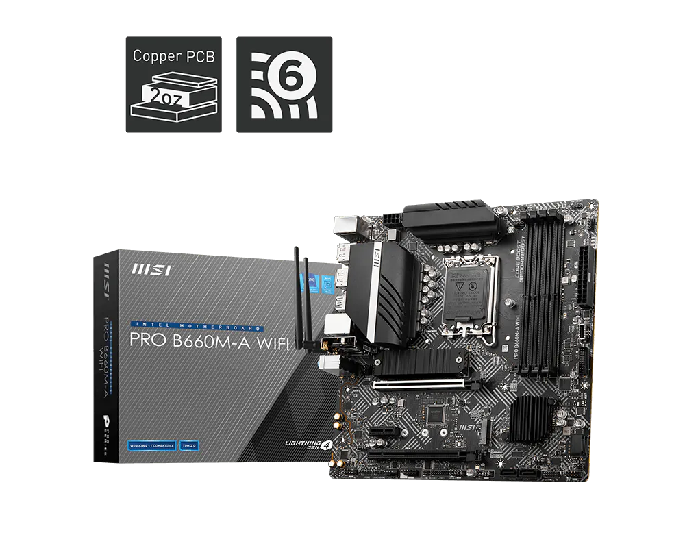 MSI 微星 PRO B660M-A WIFI 主機板