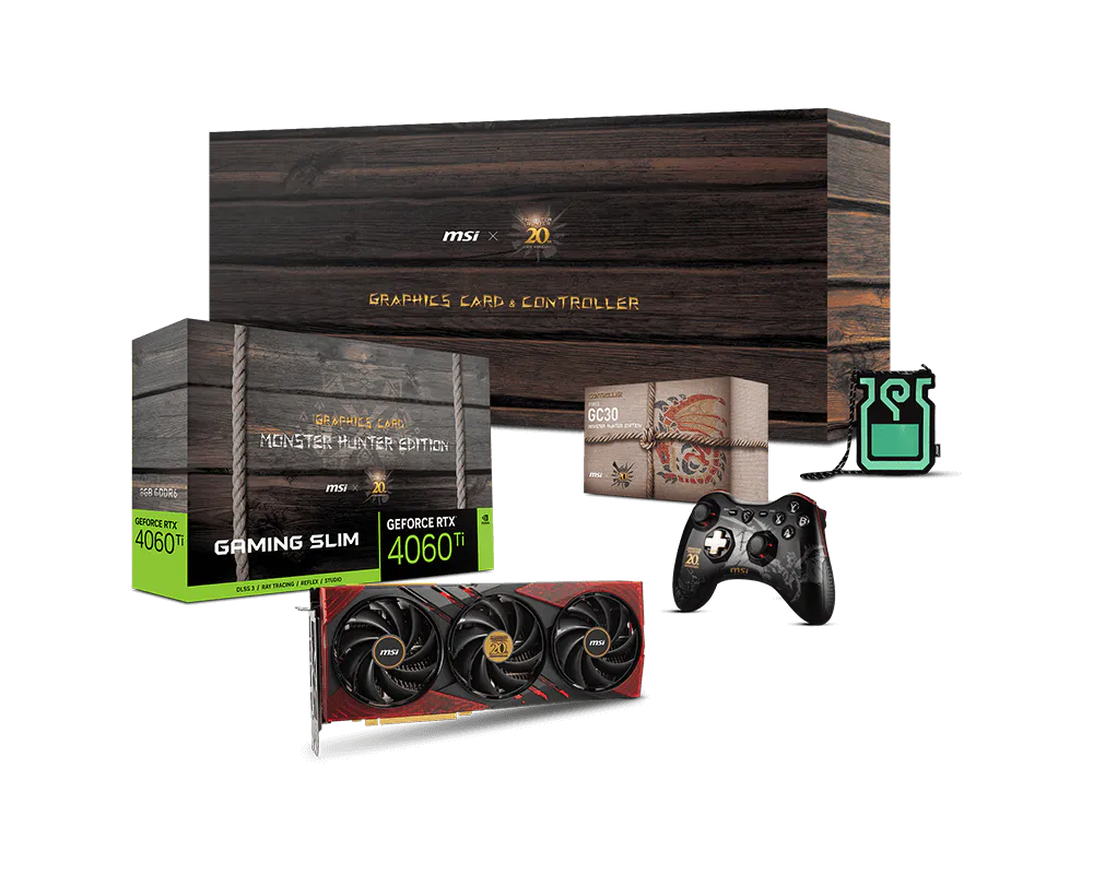 MSI 微星 GeForce RTX™ 4060 Ti 8G GAMING SLIM MONSTER HUNTER EDITION 顯示卡 圖片 1