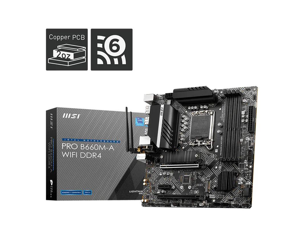 MSI 微星 PRO B660M-A WIFI DDR4 主機板