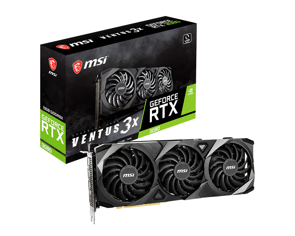 MSI 微星 GeForce RTX™ 3080 VENTUS 3X 10G OC LHR 顯示卡 圖片 1