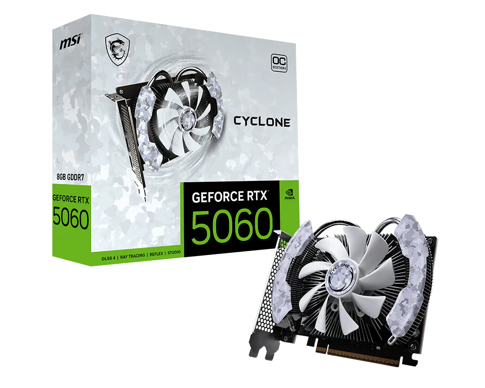 MSI 微星 GeForce RTX™ 5060 8G CYCLONE OC 顯示卡 圖片 1