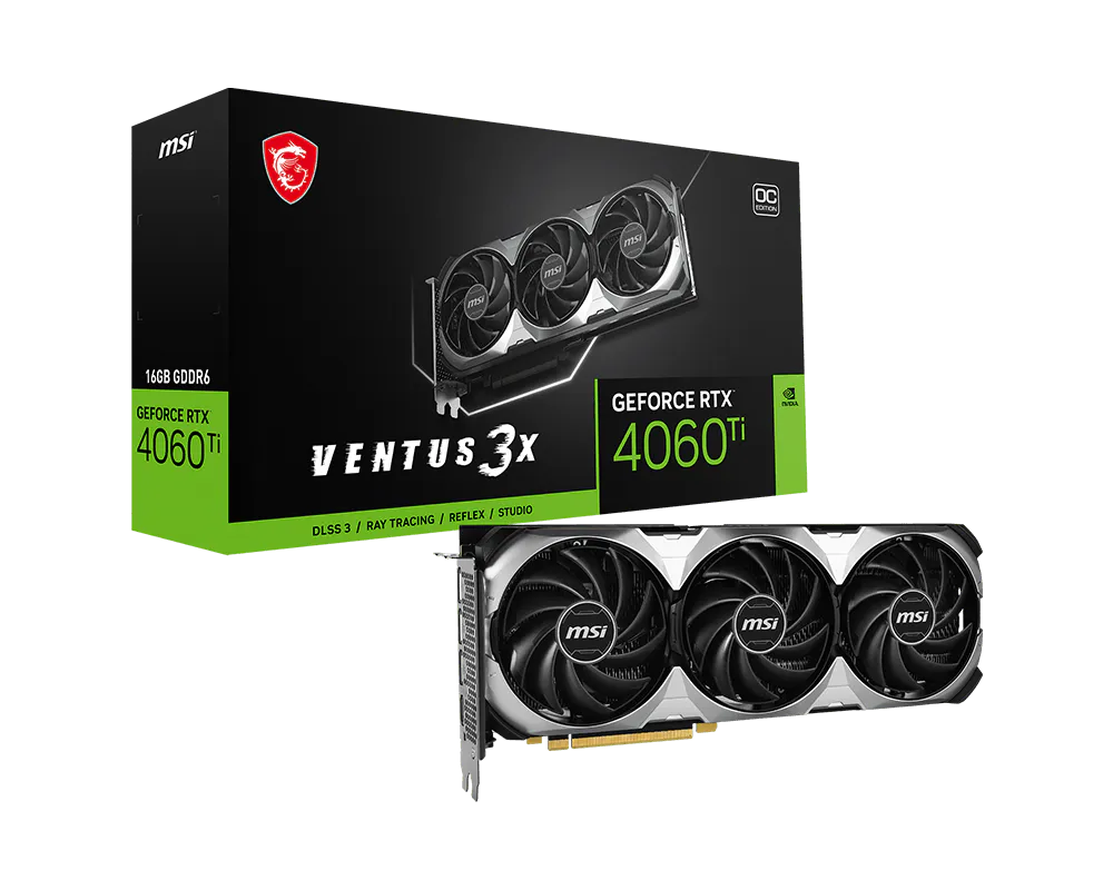 MSI 微星 GeForce RTX™ 4060 Ti VENTUS 3X 16G OC 顯示卡 圖片 1