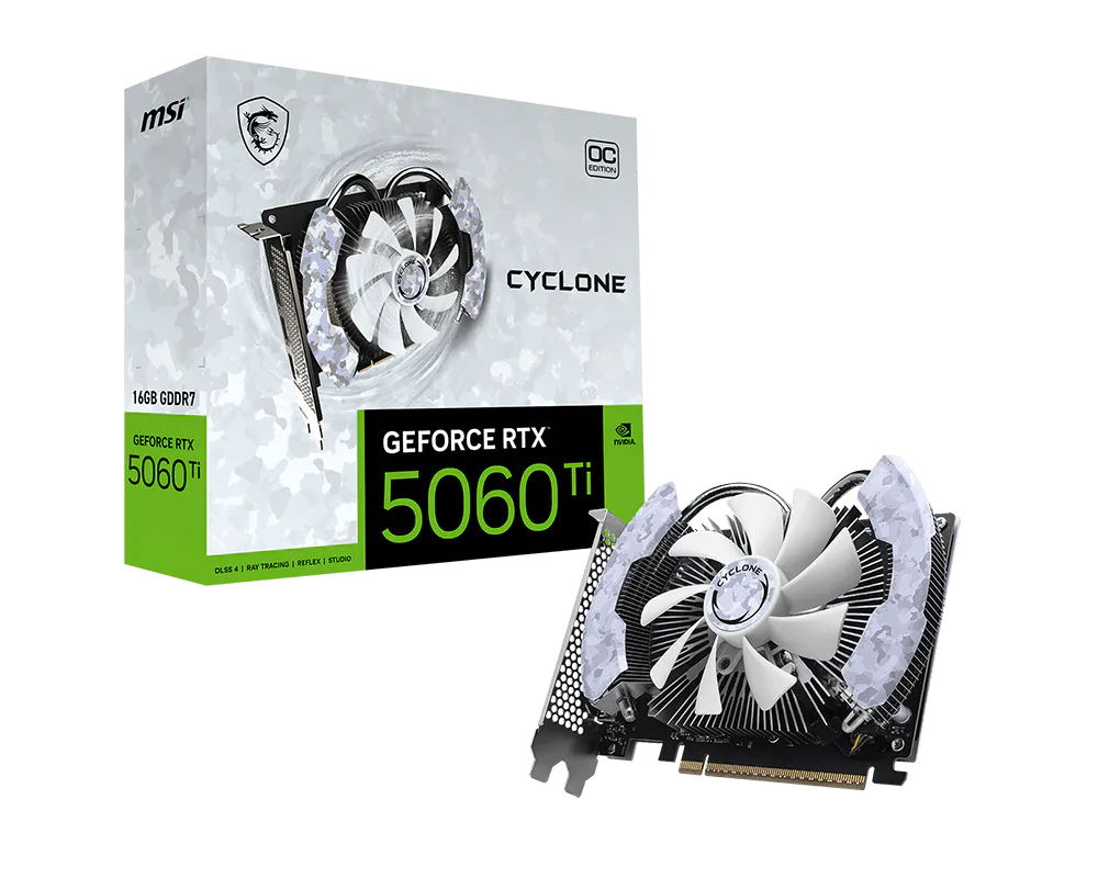 MSI 微星 GeForce RTX™ 5060 Ti 16G CYCLONE OC 顯示卡 圖片 1