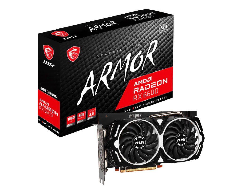MSI 微星 Radeon™ RX 6600 ARMOR 8G V1 顯示卡 圖片 1
