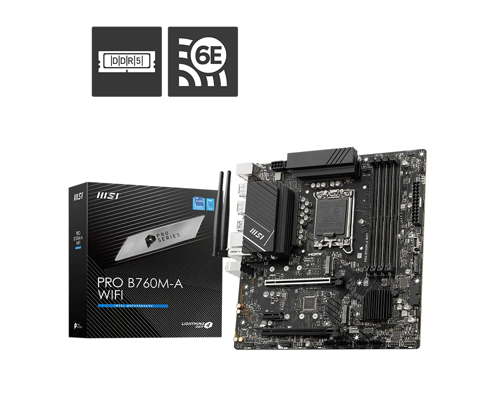 MSI 微星 PRO B760M-A WIFI 主機板 圖片 1