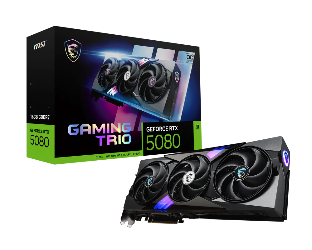 MSI 微星 GeForce RTX™ 5080 16G GAMING TRIO OC 顯示卡 圖片 1