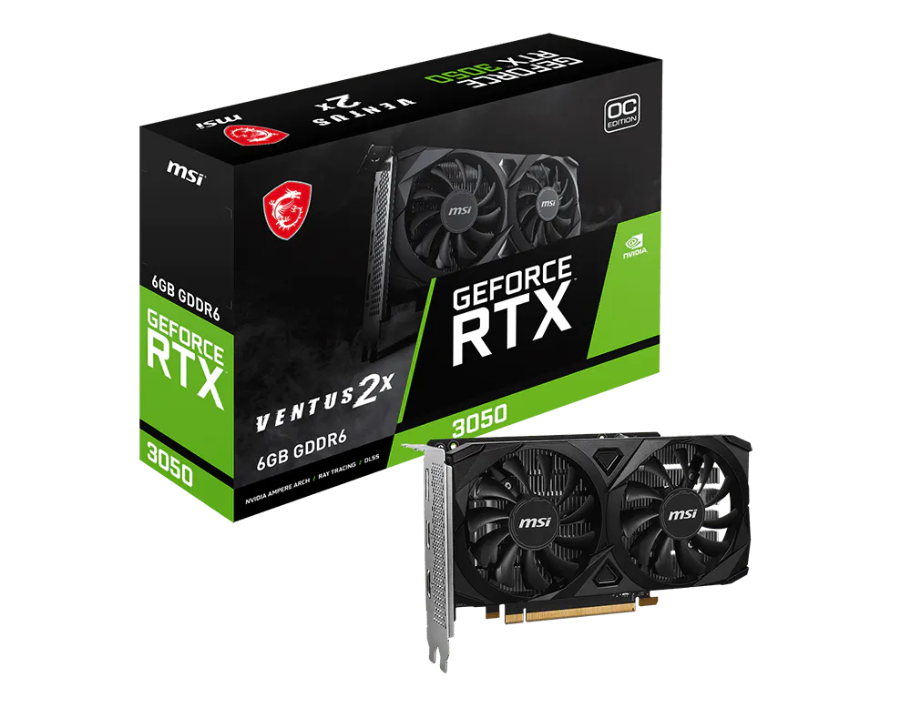 MSI 微星 GeForce RTX™ 3050 VENTUS 2X E 6G OC 顯示卡 圖片 1