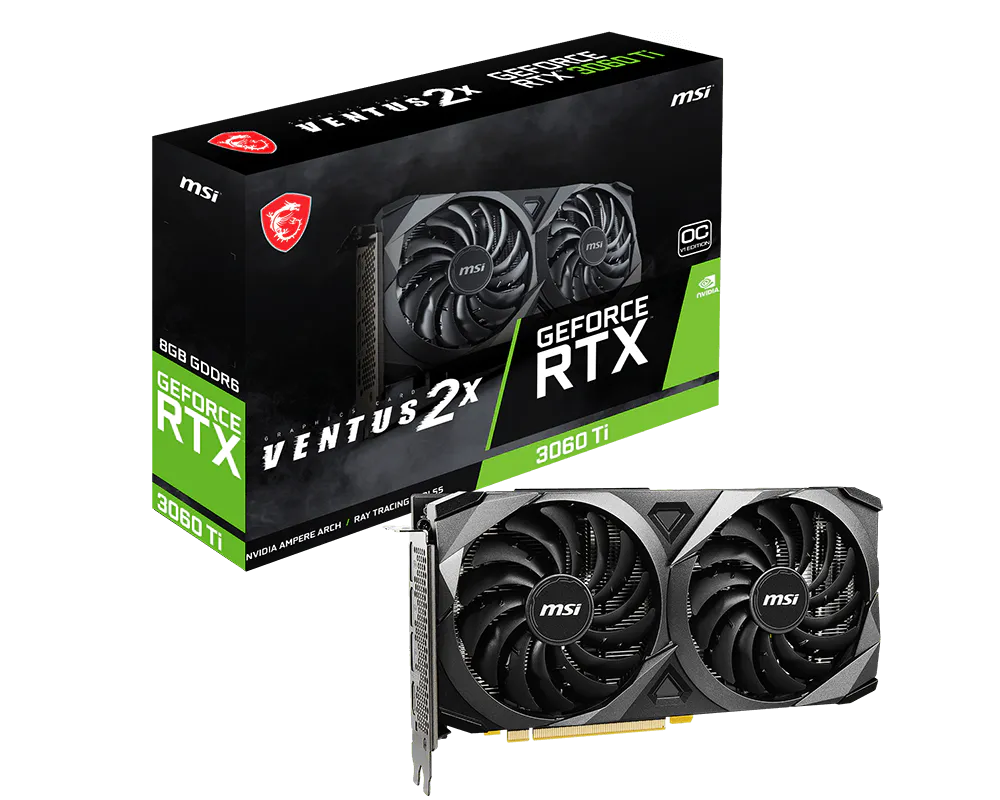MSI 微星 GeForce RTX™ 3060 Ti VENTUS 2X 8G OCV1 LHR 顯示卡 圖片 1